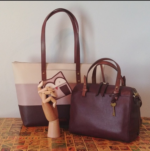 Fossil Handbags - *Hard To Find* Fossil Complete 3 Piece Leather Set